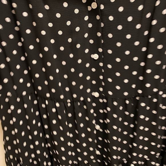 Eliza J Polka Dot Tiered Short Sleeve Mini Dress Size 14 - Picture 2 of 12